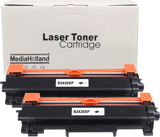MediaHolland® Private Label Toner 2 pièces TN-2420 Zwart adapté pour Brother. 6000 pages chaque ACTION!