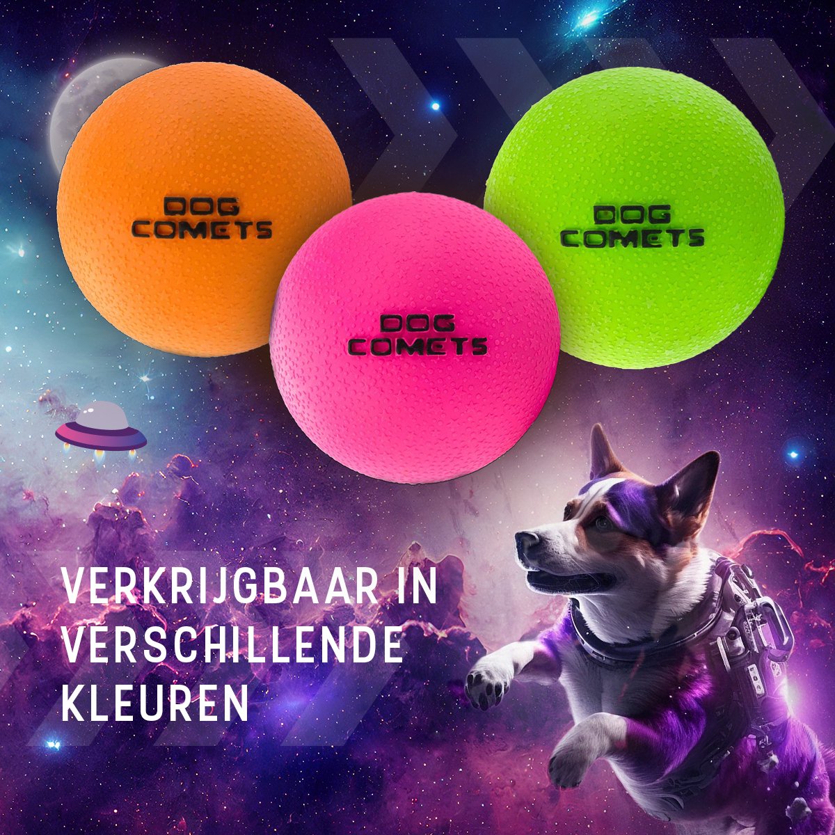 Dog Comets Ball Stardust Ø6 cm - Hondenspeelgoed - Hondenbal - Natuurlijk rubber - 1 stuk - Roze thumbnail 5