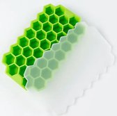 Go Go Gadget - IJsblokjes vorm - Honeycomb - Honingraat - Hexagon blokjes - Mal voor 37 ijsblokjes - Inclusief deksel - Zomer - Groen
