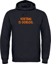 EK kleding Hoodie zwart L - Voetbal is oorlog - soBAD. | Oranje hoodie dames | Oranje hoodie heren | Oranje sweater | Oranje | EK | Voetbal | Nederland