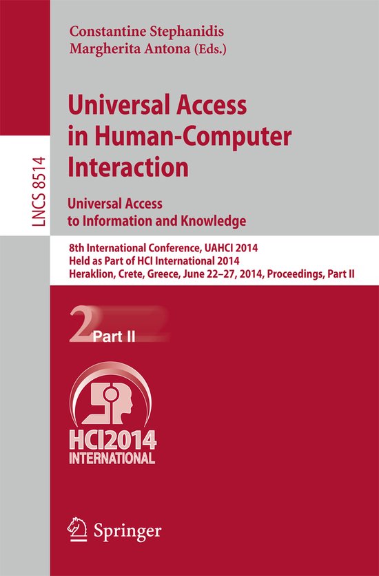 Universal Access in Human Computer Interaction Universal Acc ... - cover