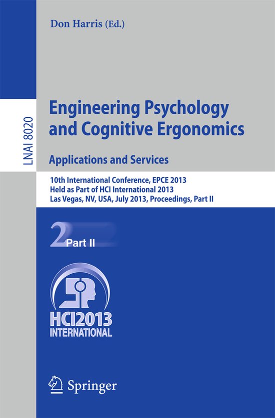 Engineering Psychology and Cognitive Ergonomics. Application ... - cover