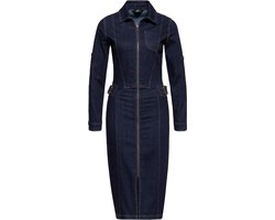 Queen Kerosin dames denim workwear kokerjurk denim