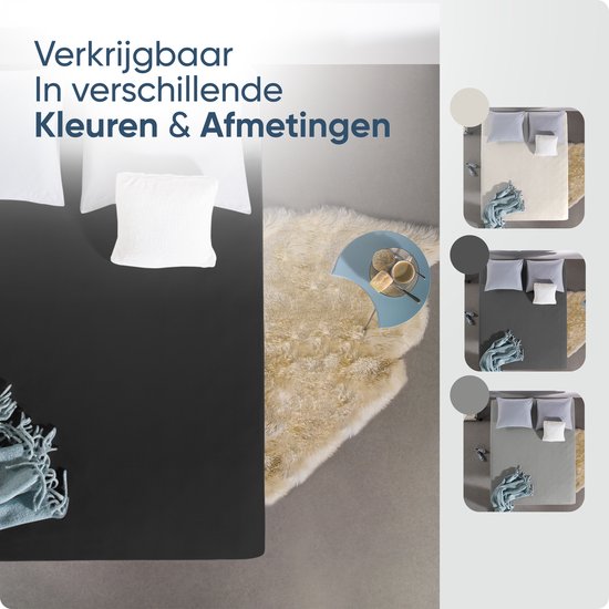 Dreamhouse Jersey Stretch Hoeslaken - 100% Katoen - 190/200x200/220 - Zwart van Dreamhouse — afbeelding 4