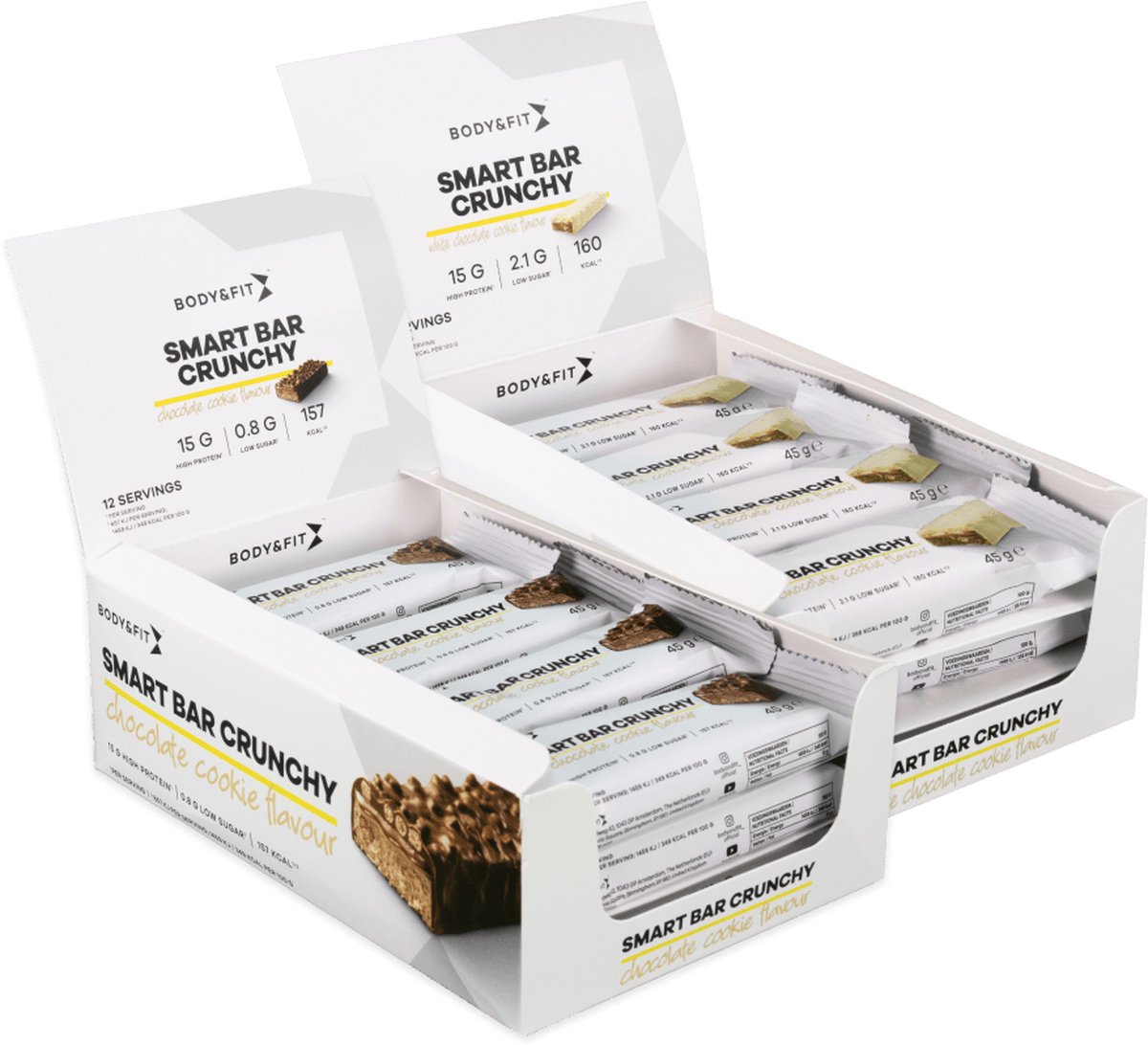 Goedkoopste Body & Fit Smart Bar Crunchy Eiwitreep White Chocolate & Cookie Chocolate Cookie - Protein Bar - Eiwitrepen (2x12 box
