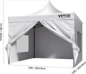 Vevor Partytent waterdicht - Paviljoen - luifel tent met zijwanden - luxe tuintent - easy up - stevige party tent 3 x 3 m - kwalitatief - wit