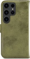 My Style Telefoonhoesje geschikt voor Samsung Galaxy S23 Ultra Hoesje | My Style Flex Wallet Bookcase Portemonnee | Pasjeshouder voor 3 Pasjes | Telefoonhoesje voor Pinpas / OV Kaart / Rijbewijs - Olive | Groen