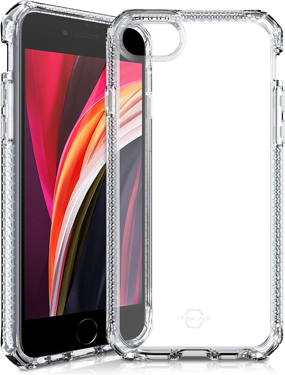 ITSkins Doorzichtig Hoesje geschikt voor Apple iPhone SE (2022) Telefoonhoesje Flexibel TPU | ITSkins SpectrumClear Backcover Shockproof | Doorzichtig Telefoonhoesje iPhone SE (2022) | Schokbestendig iPhone SE (2022) Telefoonhoesje | Anti Shock Proof