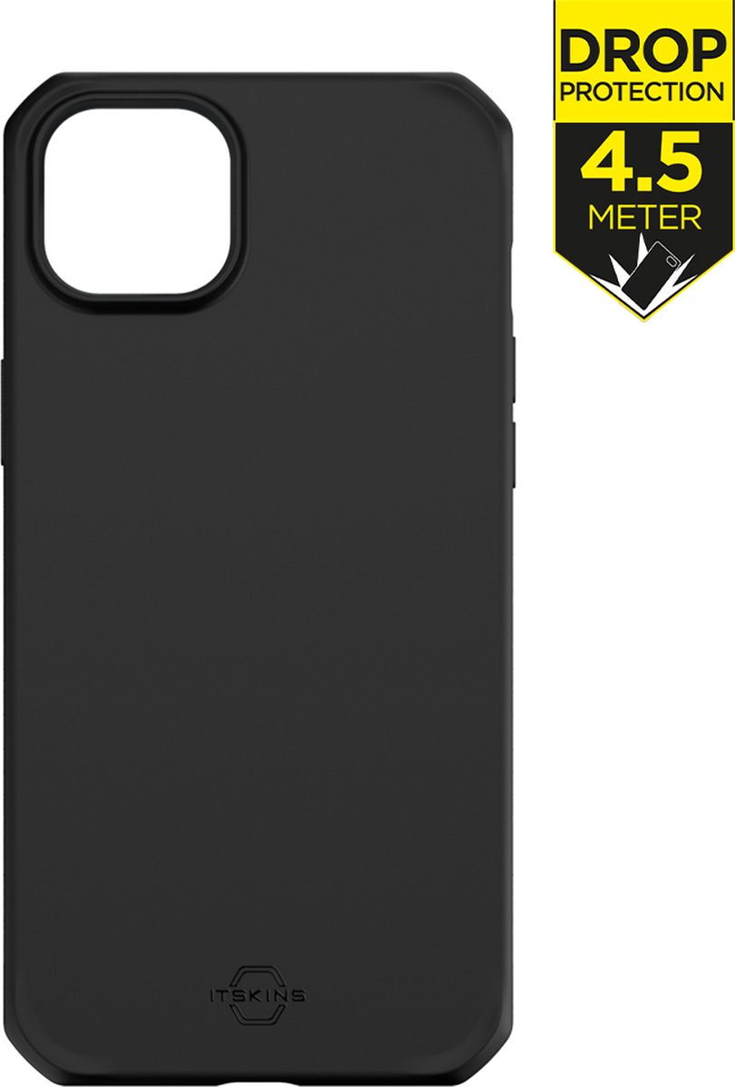 ITSkins Hoesje geschikt voor Apple iPhone 15 Plus Telefoonhoesje Flexibel TPU | ITSkins SpectrumSilk-R Backcover Shockproof | Schokbestendig iPhone 15 Plus Telefoonhoesje | Anti Shock Proof - Zwart