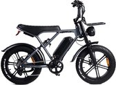 Vilolux® - H9 - Hydraulische Remmen - 2024 Model - Rijklaar - Voorrek - Elektrische Fatbike - Fatbikes - E-Bike - Telefoonhouder - Voetsteunen - 25 km/u - 250W - 1 Jaar Garantie - Space gray/blue - Legaal