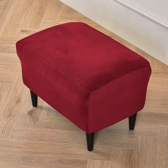 Topchances Fluwelen Stoelenhoes, Club, 2-delige stretch fauteuilhoes, jacquard fauteuilhoes, lounge, fauteuil, converteerbaar, kuipstoel, met kussenhoes ( donkerrood
