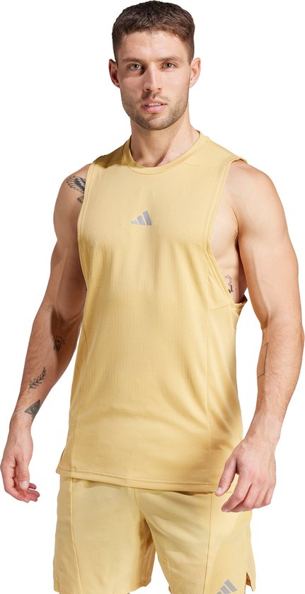 Adidas Performance Designed for Training Workout HEAT.RDY Tanktop - Heren - Beige