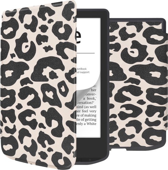 iMoshion Ereader Cover / Hoesje Geschikt voor Pocketbook Verse / Pocketbook Verse Pro / Vivlio Light / Vivlio Light HD - iMoshion Design Slim Soft Case Sleepcover Bookcase zonder stand - Zwart / Leopard