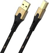 Oehlbach USB-kabel USB 2.0 USB-A stekker, USB-B stekker 1.00 m Zwart/goud D1C9541