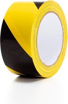 Perel Slijtvaste markeringstape 5 cm x 33 m, verhoogde veiligheid op de werkvloer, zwart/geel