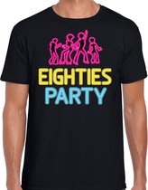 Bellatio Decorations Verkleed shirt heren - eighties party - zwart - neon - jaren 80 - foute party S
