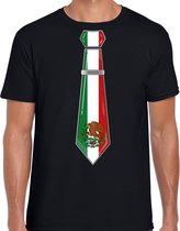 Bellatio Decorations Verkleed shirt voor heren - stropdas Mexico - zwart - supporter - themafeest M