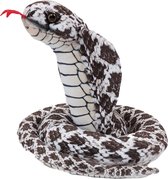 Pia Soft Toys Knuffeldier Cobra slang - zachte pluche stof - donkerbruin - kwaliteit knuffels - 120 cm