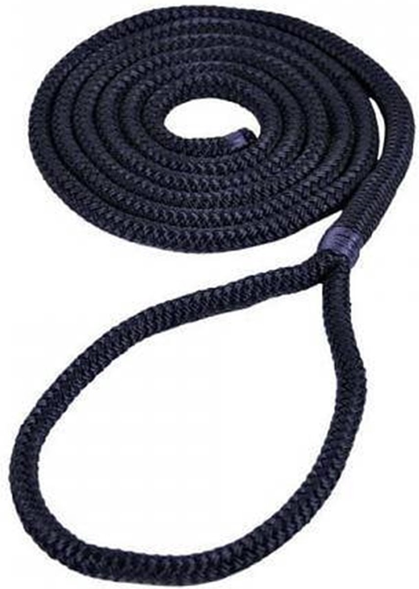 Aquasuntec | Fenderlijn dubbel gevlochten 8 mm | 1,5 meter zwart