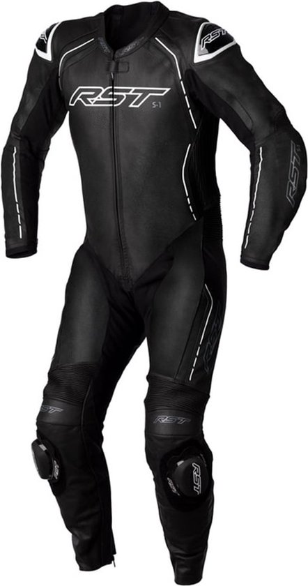 RST S1 Ce Mens Leather Suit Black White 46 - Maat - One Piece Suit