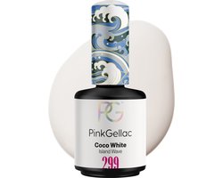 foto van Pink Gellac - 299 Coco White Gel Lak 15ml - Wit Gellak Nagellak - Manicure voor Gelnagels - Gel Nagellak
