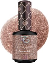 Pink Gellac | Copper Gold - Vernis gel - Vegan - Goud - Finish Glitter - 15 ml