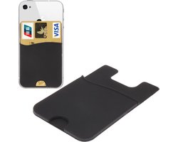 New Age Devi - Universele Siliconen Sticky Pouch Kaarthouder - Geschikt voor iPhone 5/5S/5C/5SE, 6/6S en Samsung Galaxy S4/S5/S6/S7/edge/mini, Note 2/3/4/5 - Super Handig - Zwart (Case Cover Hoesje)