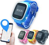 KUUS. W1 - Mini GPS horloge kind, smartwatch voor kinderen met GPS tracker - Walkie Talkie functie - Blauw – Combideal met Glazen Screenprotector en Simkaart