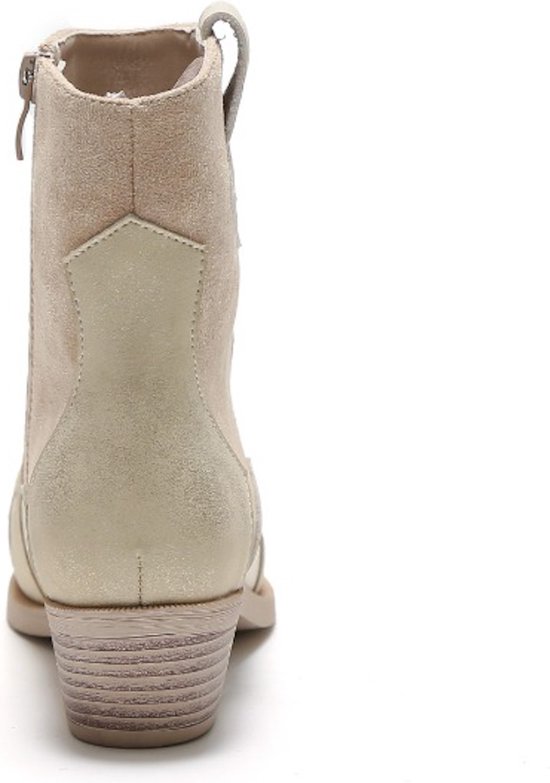 Smile Favorites® Dames Cowboylaarzen met Hak Kort - Beige - Suedine - Maat  37 - | bol