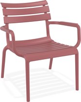Alterego Chaise de jardin avec accoudoirs 'AROMA' rouge en plastique