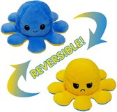 Hoogwaardige Octopus Knuffel / Emotie Knuffel / Mood Knuffel | Reversible / Omkeerbare Octopus | Bekend van TikTok | Blauw-Geel - AWR
