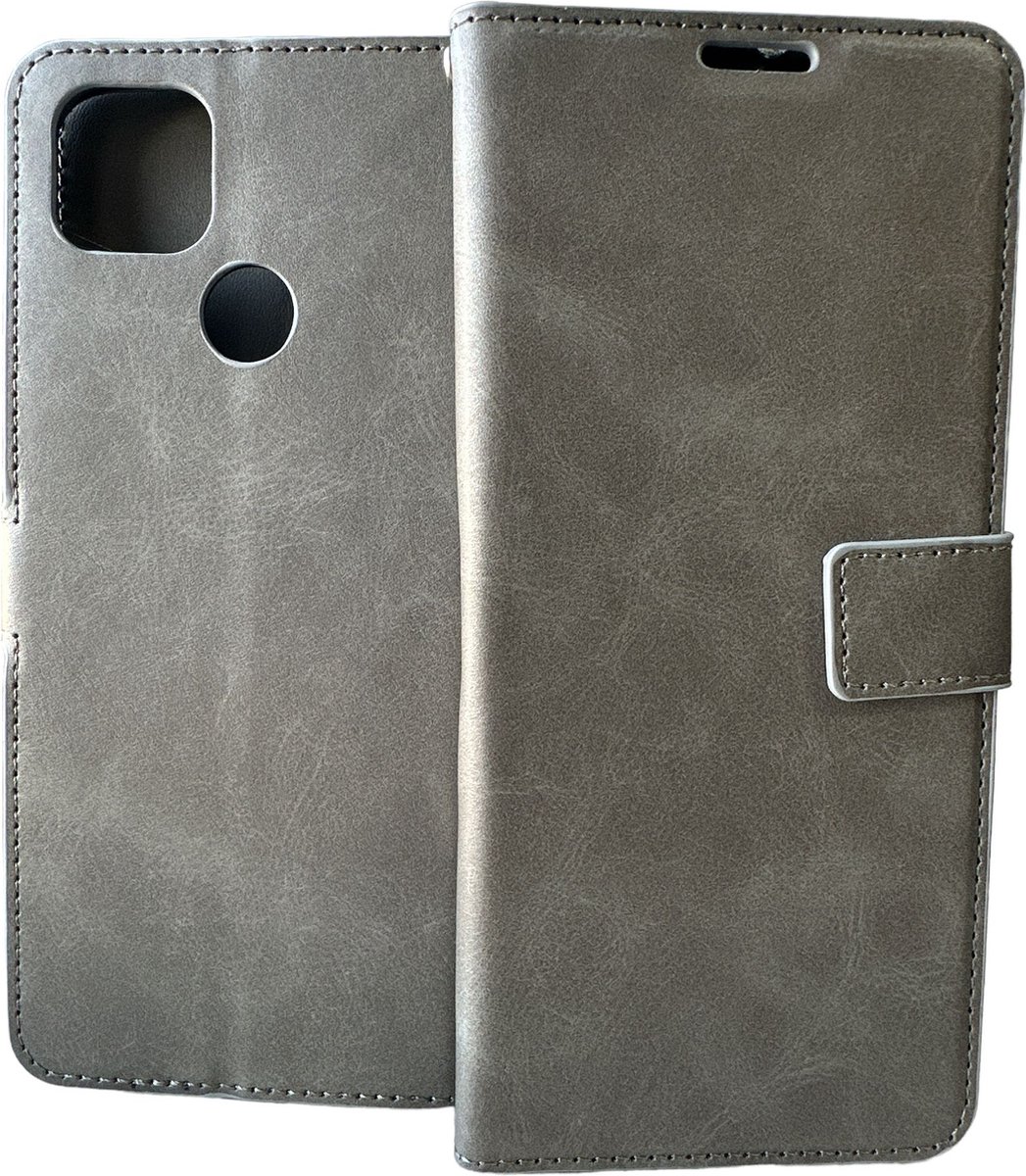 Bookcase Geschikt voor: Xiaomi Redmi 9C - Grijs - portemonnee hoesje