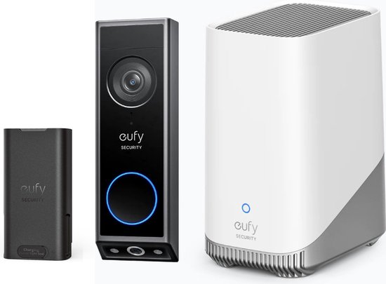 eufy Security E340 Video Doorbell + HomeBase 3 S380 + Extra accu - Bundelvoordeel