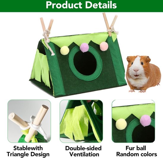 Cavia White House Castle Shelter Hide Out twee tiered schuilplaats herenhuis oefening speelgoed (ongeverfd