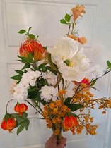 Fleurs en soie, fleurs artificielles, fausses fleurs, bouquet printanier Fleur blanche Oranje