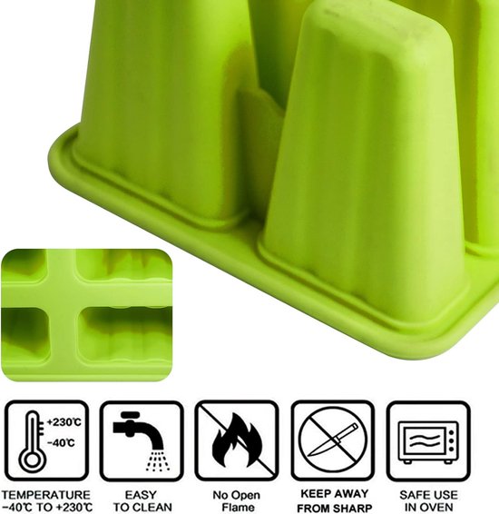 Moules à Glace Silicone - 6 Cavités Réutilisables - Facile à Démouler - Idéal Pour Glaces Maison, Popsicles, Enfants Et Adultes
