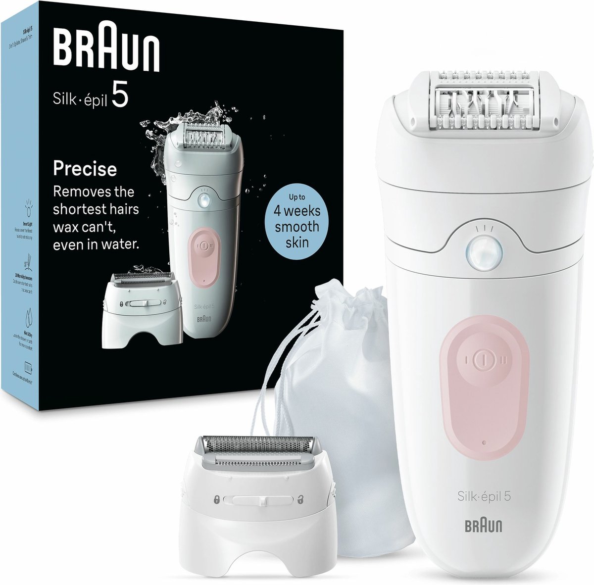 Braun Silk-épil 5 5-030 28 pincetten Roze Wit
