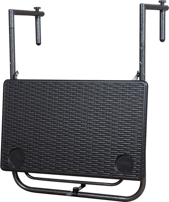 Spetebo Balkon Geländer Blumentopf in anthrazit - 60 x 28 cm - Pflanztopf Blumenkübel