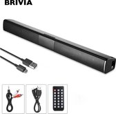 Brivia TV Soundbar - Bluetooth Soundbar Met Afstandsbediening - 4 Speakers - Magnetische Hoorn - Soundbar voor tv - Ondersteunt TF Kaart - Zwart
