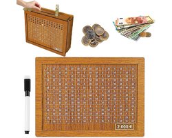 Spaarpot volwassenen - Spaarpot - Spaarpotten - Sparen met een doel - Van hout - Tot €10000 - Herbruikbaar - Jongen & Meisje - Must have voor grote spaarders!