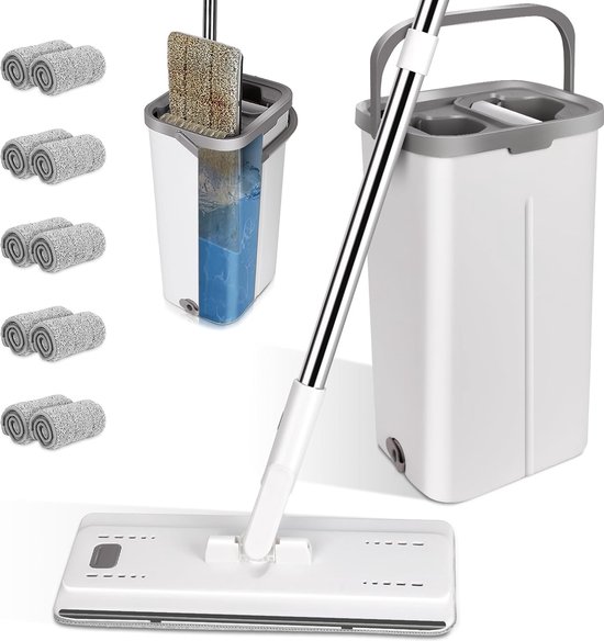 Serpillère En Microfibre De Qualité Supérieure Avec Balai Télescopique - Nettoyage Efficace Pour Tous Sols