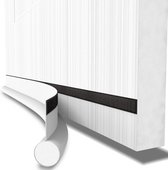 LAUWG - 2 x tochtstoppers voor deuren in het wit | klittenbandsluiting | zelfklevende deurafdichting | eenzijdige deurisolatie | bescherming tegen lawaai en tocht | lengte 92 cm