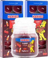 Haribo kaarsen Cherrycola set 3 - 1x klein 2x theelicht