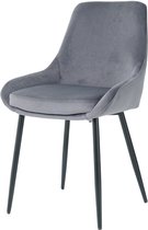 Nuvolix velvet eetkamerstoel - Parijs - eetkamerstoel - velvet stoel - grijs