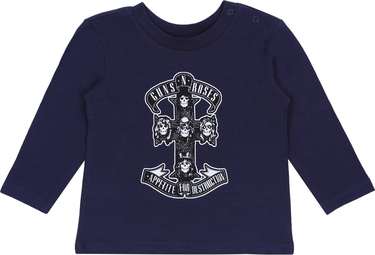 Marineblauwe Guns N' Roses blouse
