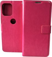 Bookcase Geschikt voor: Motorola Moto G100 - Roze - portemonnee hoesje