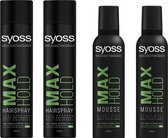 Syoss - Max Hold - 2 x Hairspray & 2 x Mousse