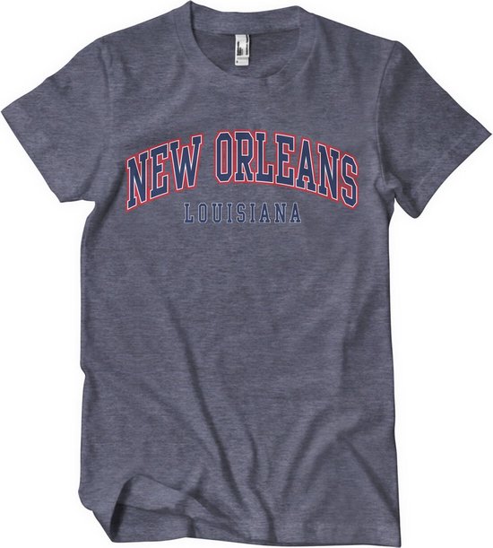 New Orleans Louisiana T-Shirt Navy-Heather-L