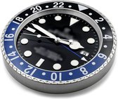 Rolex muur klok - GMT master Batman - Moderne Wandklok - Muurklok - Automatische klok - Glow in the dark wijzers - Rolex horloge - Zwart & Blauw