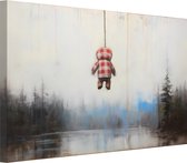Natuur crisis schilderij - Persoon wanddecoratie - Canvas schilderij Figuur - Muurdecoratie modern - Canvas schilderij woonkamer - Decoratie muur 60x40 cm